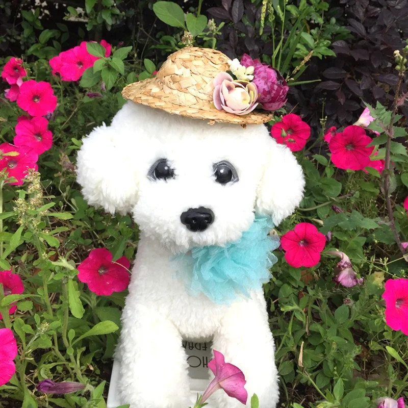 Пляжная шляпа для домашних животных летняя соломенная от солнца собак Гавайский