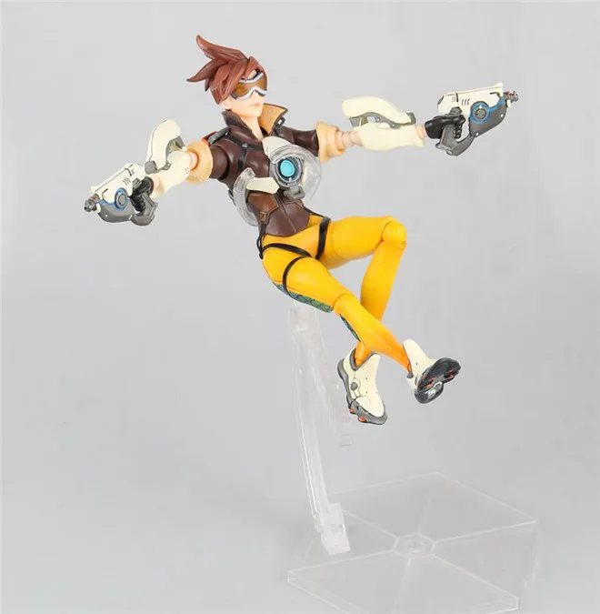 

27cm OverWatch Hero Tracer Lena Oxton Doll Gifts Toy Model Anime Action Figures Collect Ornaments