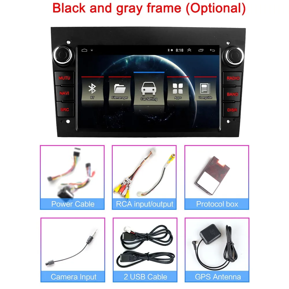 Автомобильный мультимедийный плеер 2 Гб ОЗУ Android 8 1 Din для opel Vauxhall Astra H G J Vectra Antara