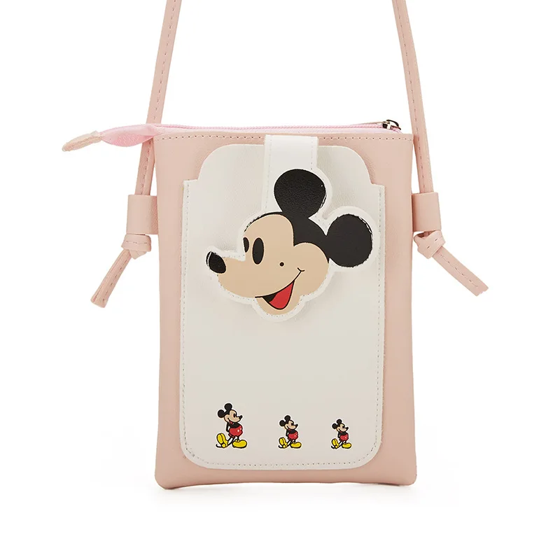 Disney Children's Coin Purse Mickey Mouse Printed PU Leather Material Waterproof Portable Mobile Phone Bag Card Case | Игрушки и