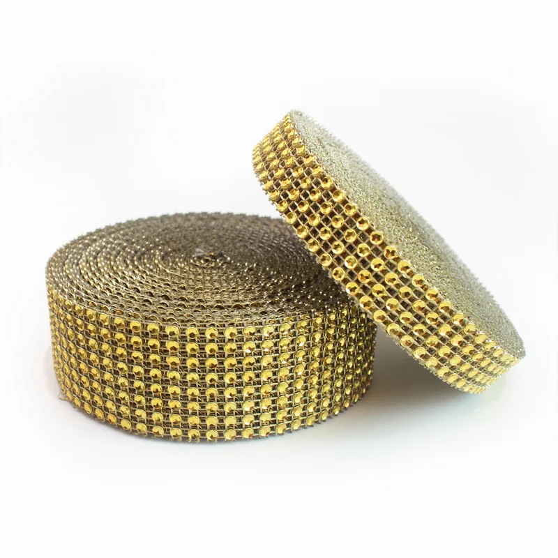 10 Yards 4mm Plastic Environmental Imitation Diamond Mesh Drill Roll Tape DIY Hollow Bling Rhinestone Wrap Ribbon Wedding Decor | Дом и сад