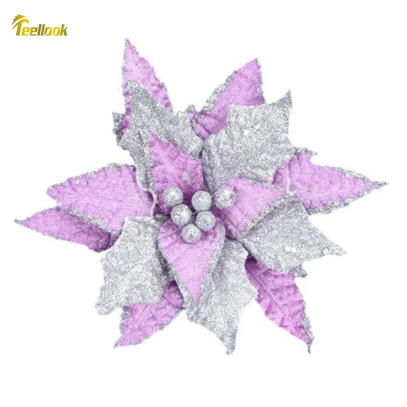 

Teellook 5pcs New Year Christmas Decoration Flower Christmas Family Hotel Decoration Christmas Tree Pendant
