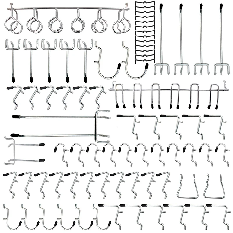 

Pegboard Hooks Assortment Pegboard Hooks 62Pcs Organizer Assortment Storage Tools Set with Metal Hooks and 30 Pcs Peg Locks
