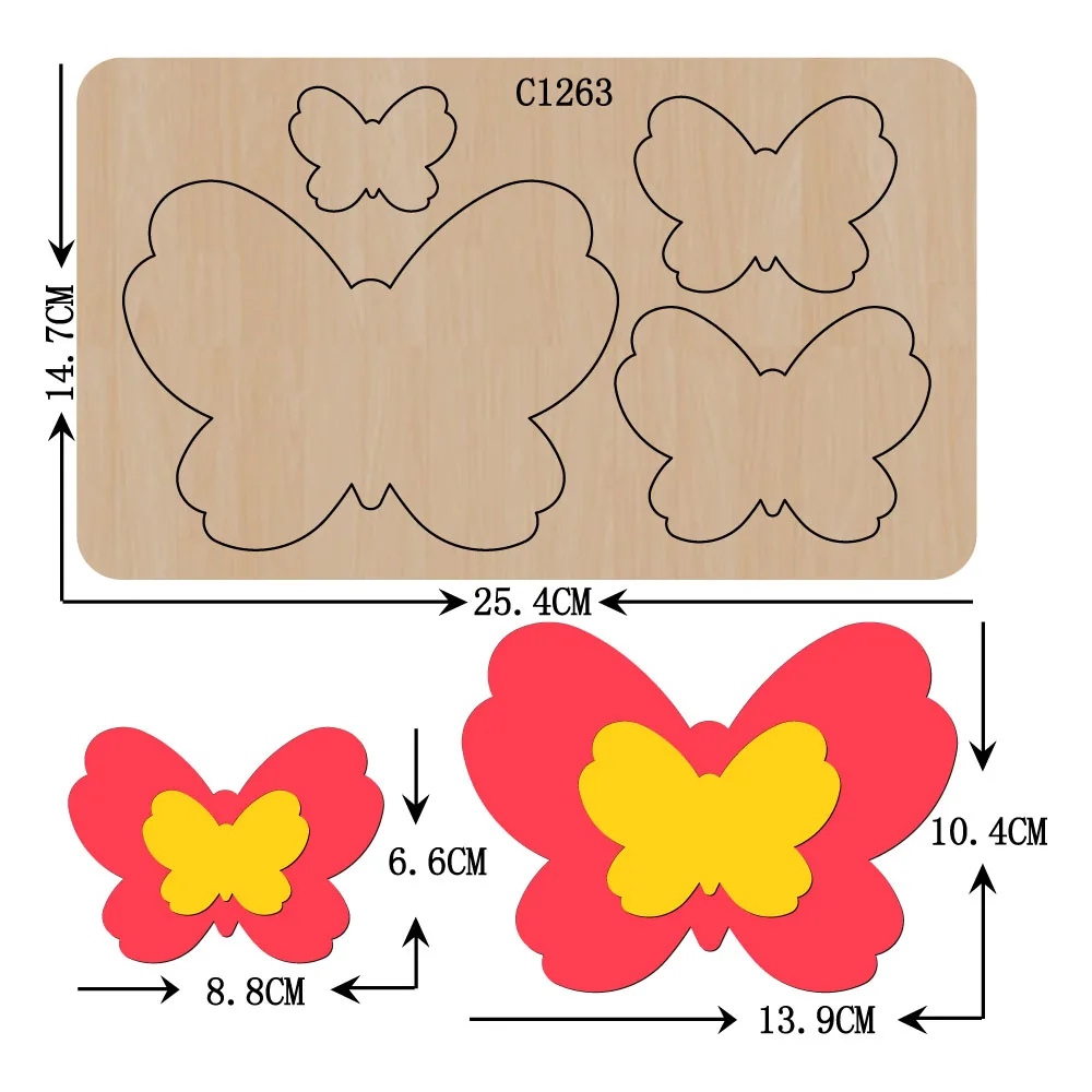 Новые деревянные штампы в виде бабочек для скрапбукинга искусственные разных