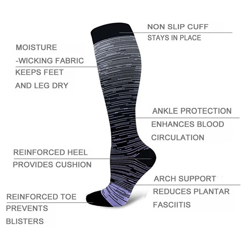 Нейлоновые Компрессионные носки чулки для женщин и мужчин лучшие медицинские