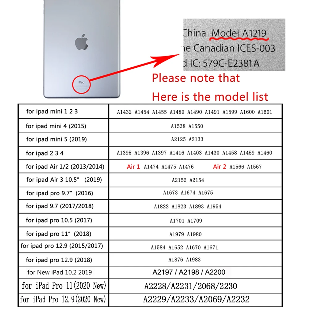 Задняя крышка с держателем для карандашей Smart Funda Прозрачный чехол 7th 10 2 2019 Air 3 5