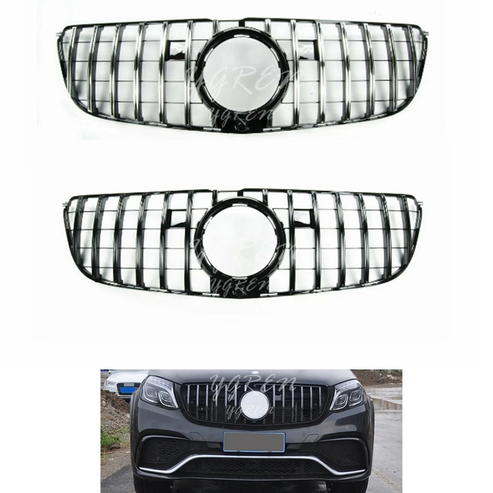 Подходит для Mercedes Benz GLS X166 2016 2017 2018 2019 передняя решетка GT черный серебристый с