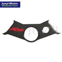 motorcycle top triple clamp yoke sticker case for yamaha yzf r6 yzfr6 yzf600 2003 2004 2005 3d carbon fiber racing decal cap pad