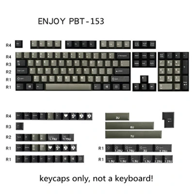 

153 ключей/комплект enjoypbt dolch цвет Кейп из АБС-пластика двойной выстрел механическая клавиатура Ключ Шапки для MX Переключатель вишня профиль