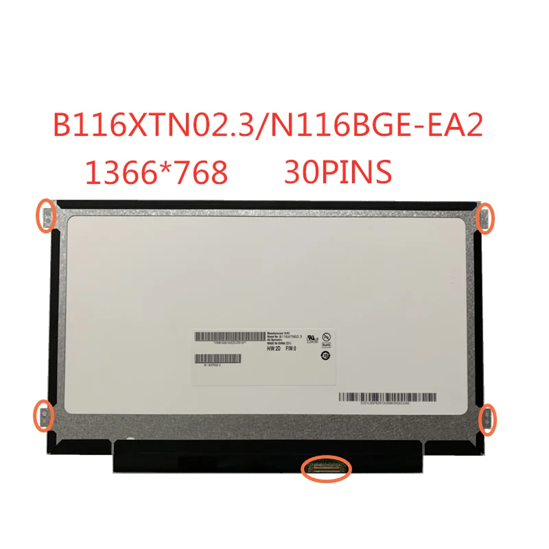 11 6 дюймовый ноутбук ЖК дисплей экран B116XTN02.3 NT116WHM N23 N116BGE EB2 EA2 M116NWR1 R7 1366*768 30