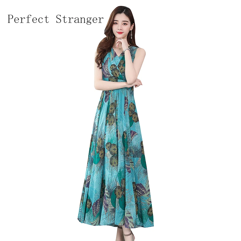 

2020 Summer New Arrival High Quality Bohemian Style Flower Printed Short Sleeve Women Long Dress