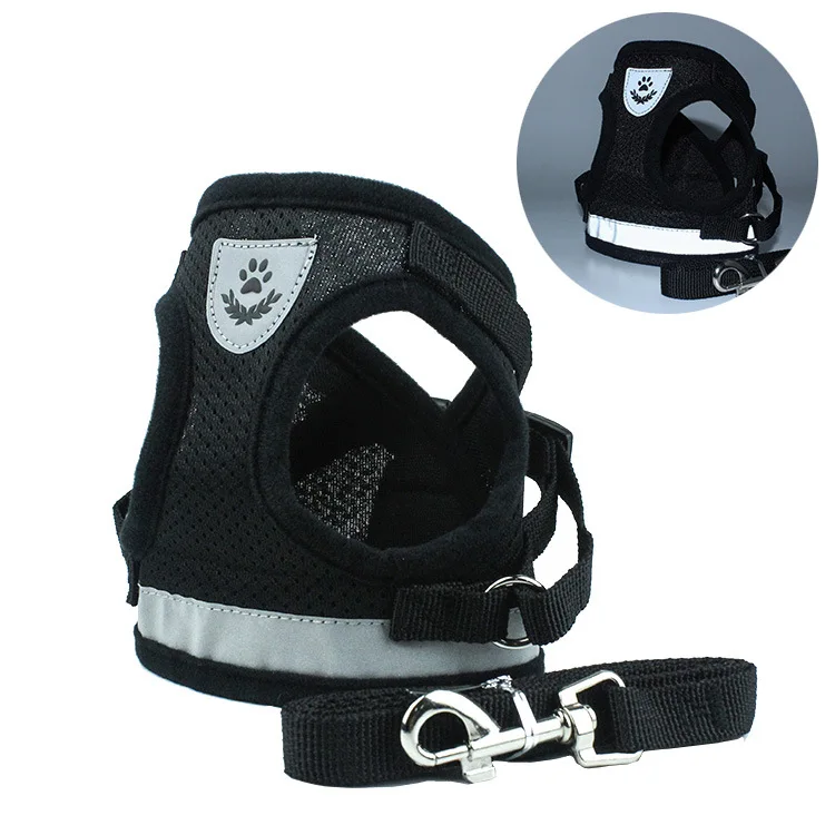 

Dog Harness Reflective Breathable Adjustable Pet Vest with Handle for Outdoor Walking No More Pulling Tugging or Choking
