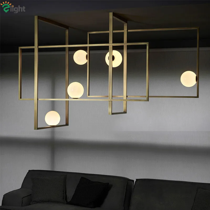 

Post Modern Rectangles G4 Led Ceiling Light Black / Gold Metal Led Luminarias Foyer Minimalism Indoor Led Ceiling Lighting