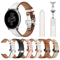 leather strap for oneplus watch band butterfly buckle watchband bracelet replace accessories business 22mm wriststrap belt