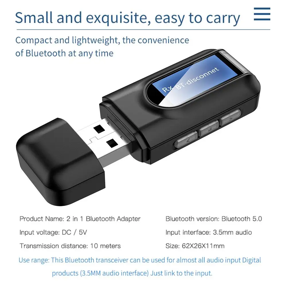 

USB, Bluetooth 5,0, 3,5