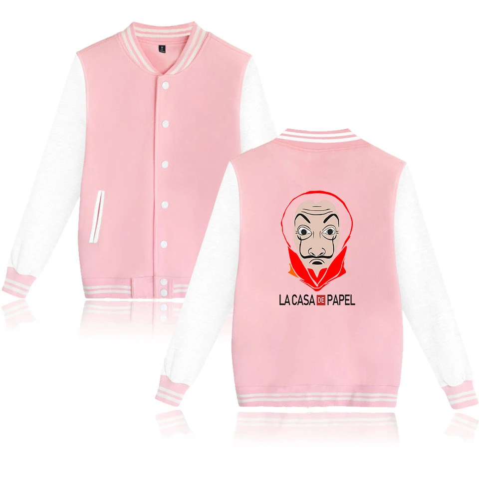 Бейсбольная Толстовка с 2D принтом Дом Бумаги для мужчин и женщин | Мужская одежда