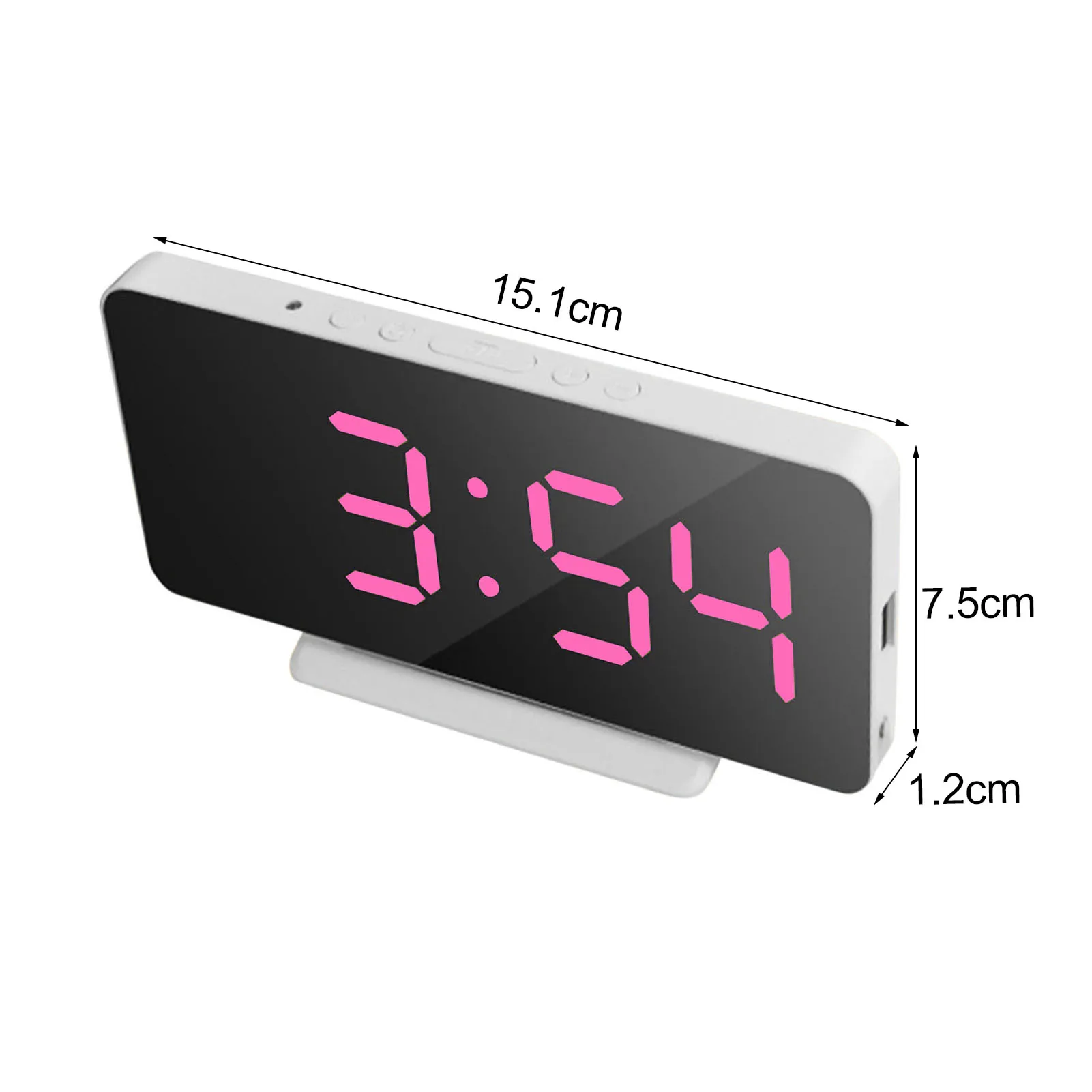 

Digital Alarm Clock Mirror LED Night Lights Thermometer Wall Clock Lamp Square Rectangle Multi-function Desk Clocks LED Display