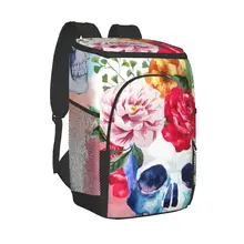 Thermal Backpack Ethnic Skull And Rose Waterproof Cooler Bag Large Insulated Bag Picnic Cooler Backpack Refrigerator Bag