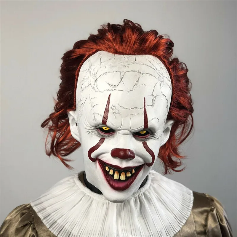 Stephen King's It: маска пеннивайза Джокер клоун Косплей Хэллоуин латексный