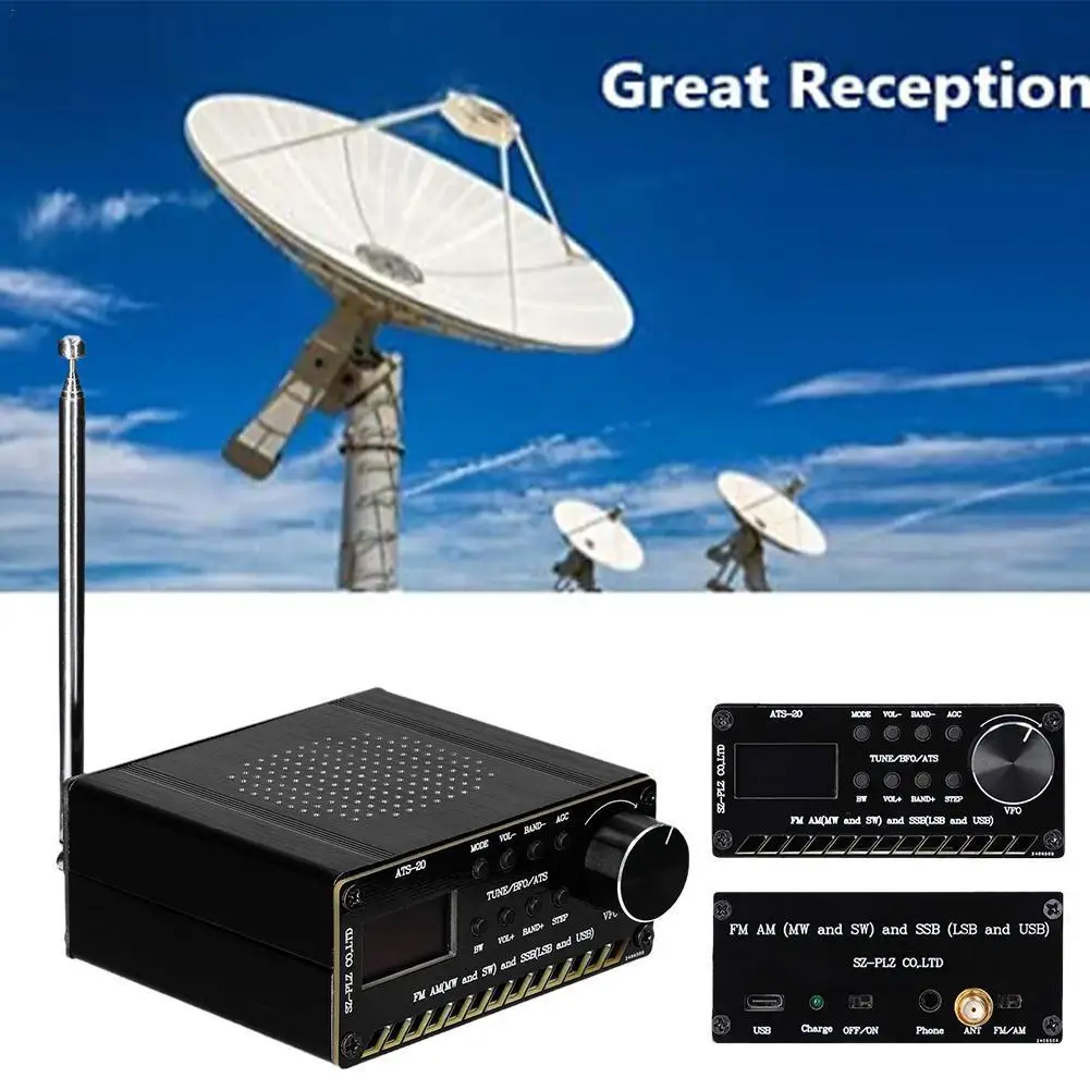 

Собранный Полнодиапазонный радиоприемник ATS20 SI4732 FM AM (MW & SW) SSB (LSB & USB) с литиевой батареей + антенной + динамиком + чехол