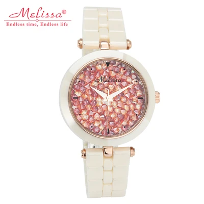 Австрия Кристалл браслет моды часы роскошные женские часы Miyota Кварцевые MELISSA керамические наручные часы Relogio Feminino - Цвет: Item 5