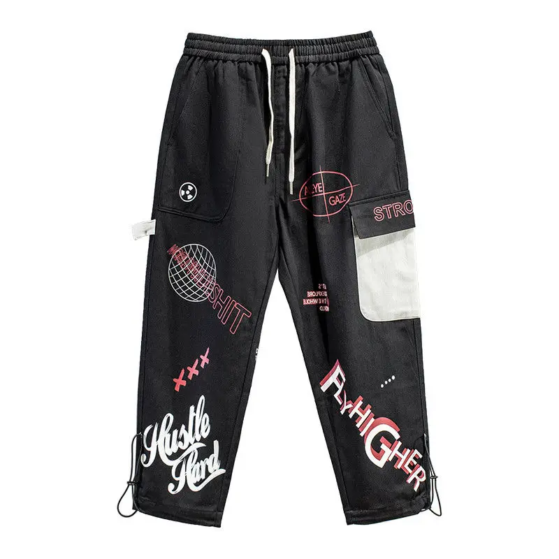

Hip Hop Mens Pants New Funny Print Letter Print Streetwear Men Harem Pants Oversized 5XL Casual Boys Cool Pants