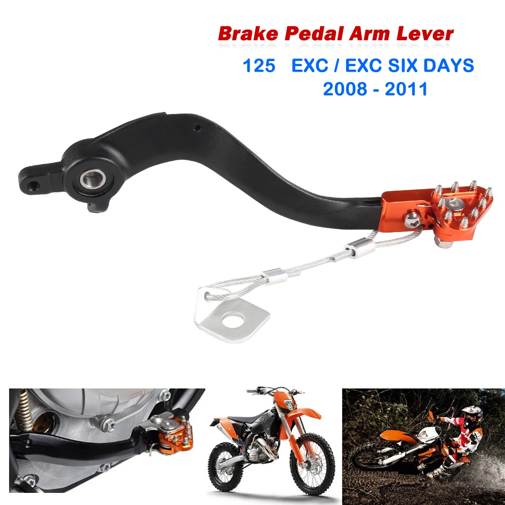 

For KTM 125 EXC SIX DAYS 125cc Dirt Bike 2 Stroke Enduro 2008 2009 2010 2011 Motorcycle CNC Aluminum Rear Brake Pedal Lever