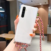 luxury cute lanyard silicone phone case for realme 8 7 6 5 5i 3 x50 xt x2 lite pro c11 c3 ultra thin necklace rope cover coque