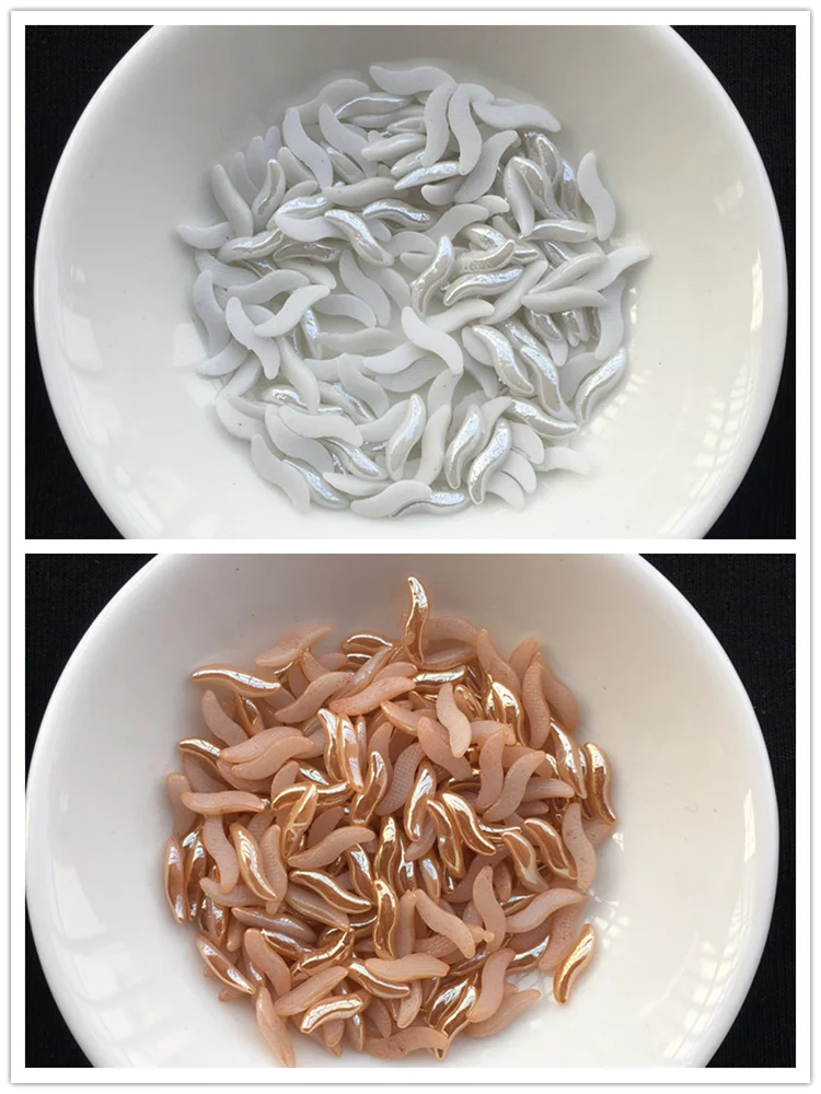 

10g/pag 2*9mm White/Golden Color S-Shape Flatback Ceramic Hotfix Rhinestone Polymer Clay Hot Fix Strass Diamond Stones Iron-On