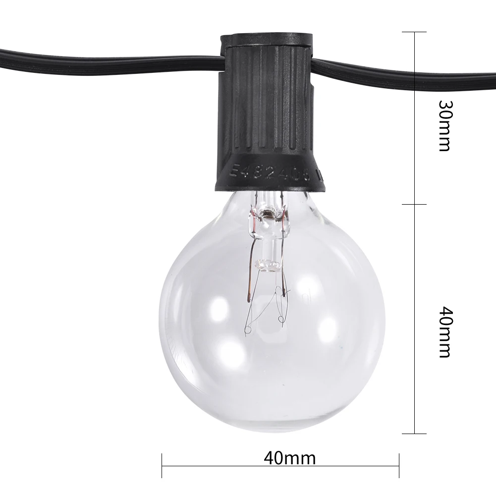 

G40 Festoon Globe Glass lamp Clear Ball Vintage Incandescent Bulb garden holiday party wedding patio decoration lighting