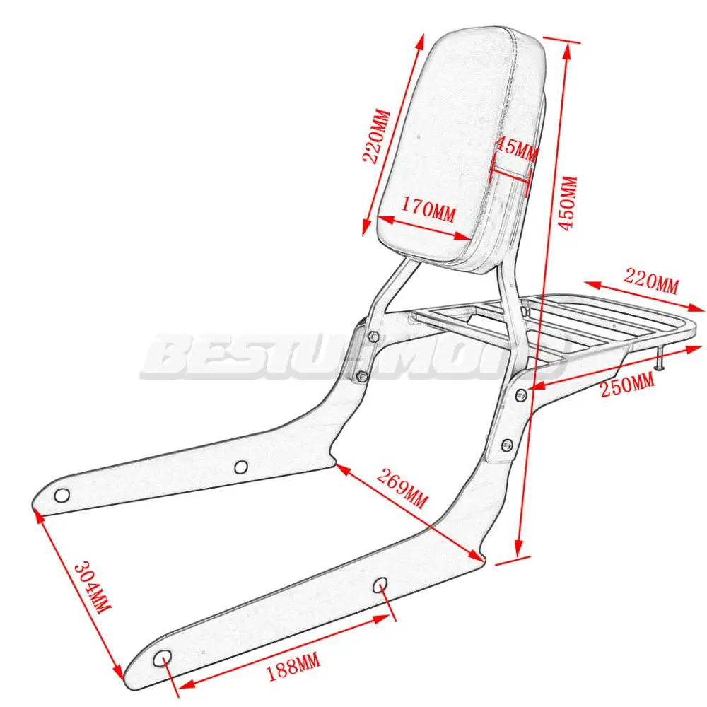 Спинка мотоциклетная для Honda Shadow Spirit VT750 C2 2007-2014 Phantom VT750C2B 2010-2015 2008 2009 | Автомобили и