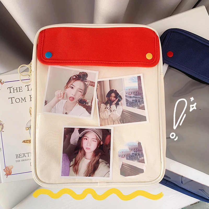 

Tablet ipad storage bag For 11/13/15 inch laptop cartoon Transparent outer layer bag student computer bag for ipad 9.7 12.9 pro