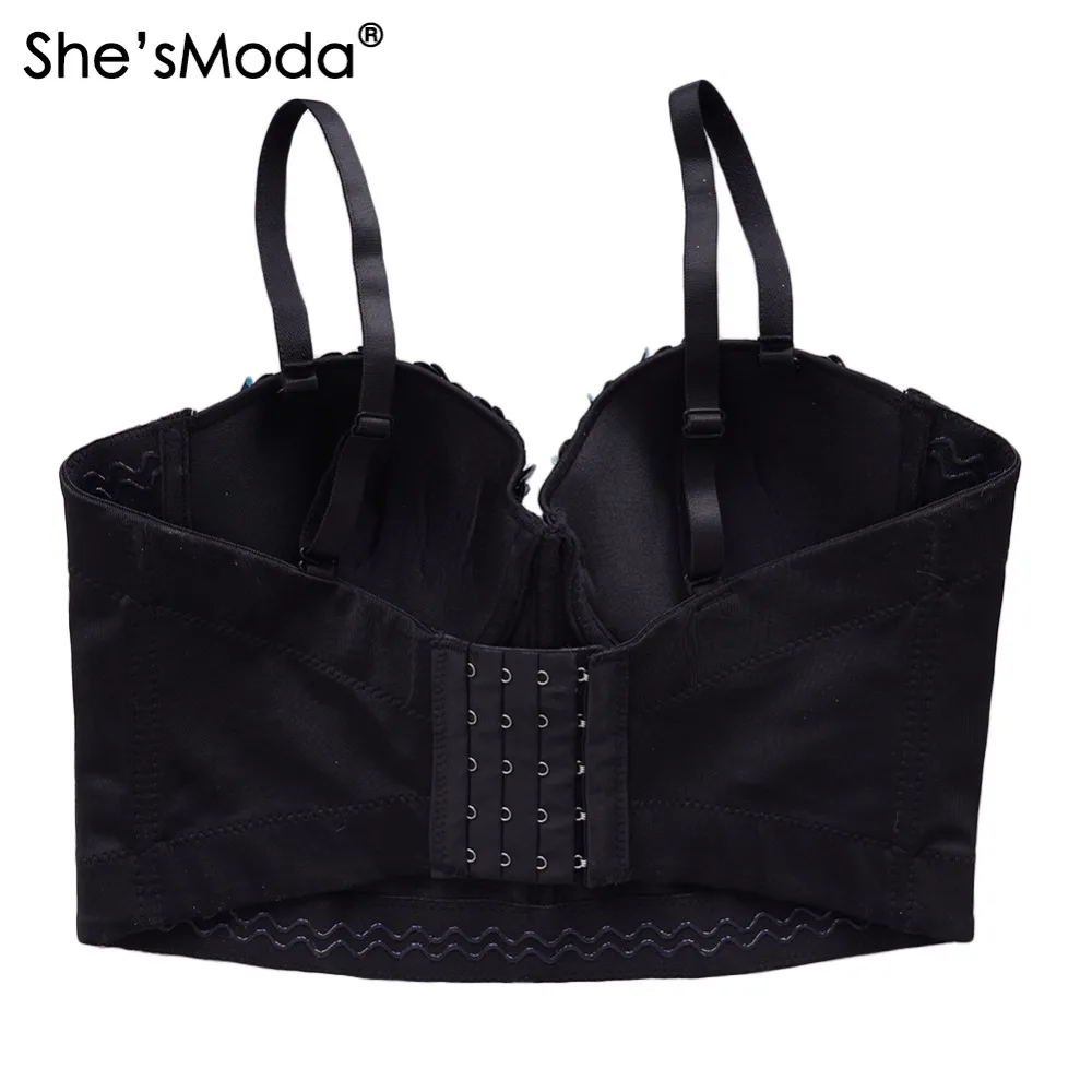 She'sModa блестки Bralet женские бюстье бюстгальтер ночной клуб вечерние обрезанный Топ Плюс Размер