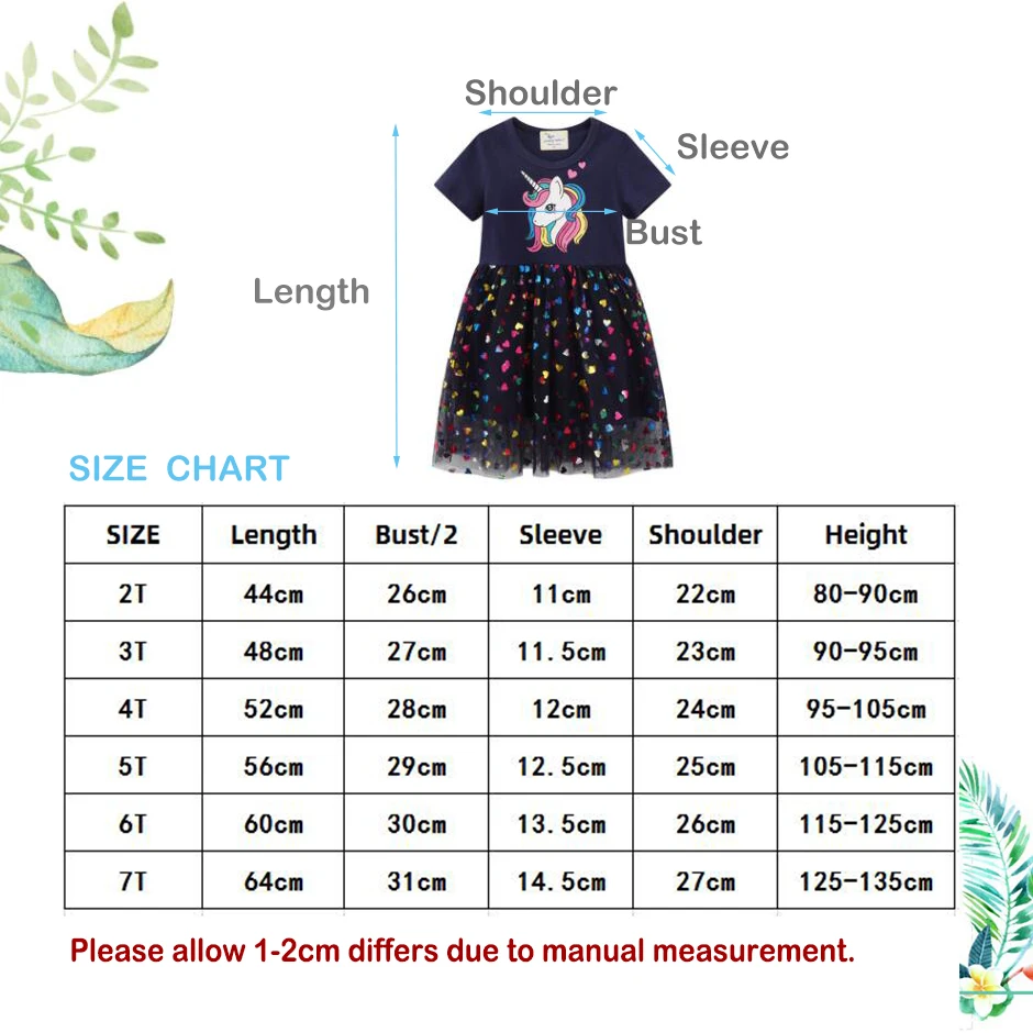 

2021 Summer Dress Girl Clothing Children's Clothes Cotton 2-8y Costumes Dresses For Girls Toddler Child Rainbow Unicorn Dress