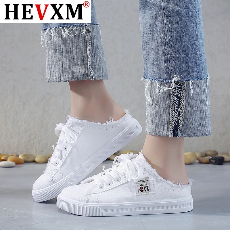 

New 2020 Spring Summer Women Canvas Shoes flat sneakers women casual shoes low upper lace up white shoes