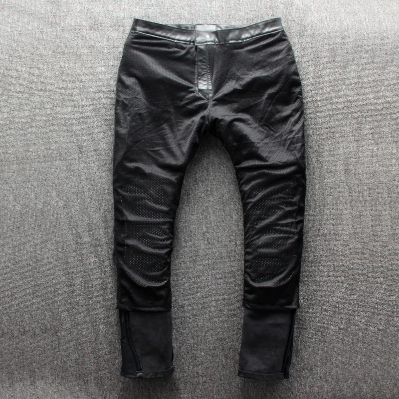 

JCHB 2021 High Quality Genuine Leather Pants for Men 100% Cowhide Trousers Spring Autumn Pants Mens Fashion Pantalon Cuir Pph26