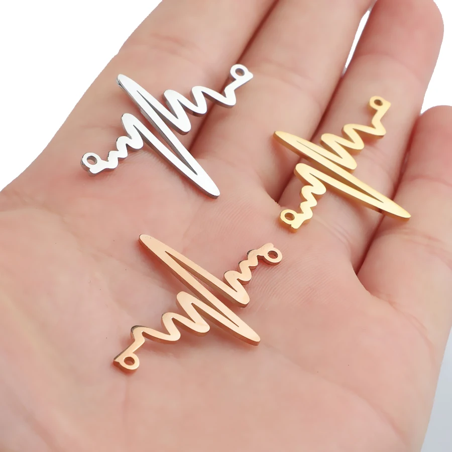 5 шт. Нержавеющая сталь DIY ECG соединитель подвеска Шарм ювелирные изделия