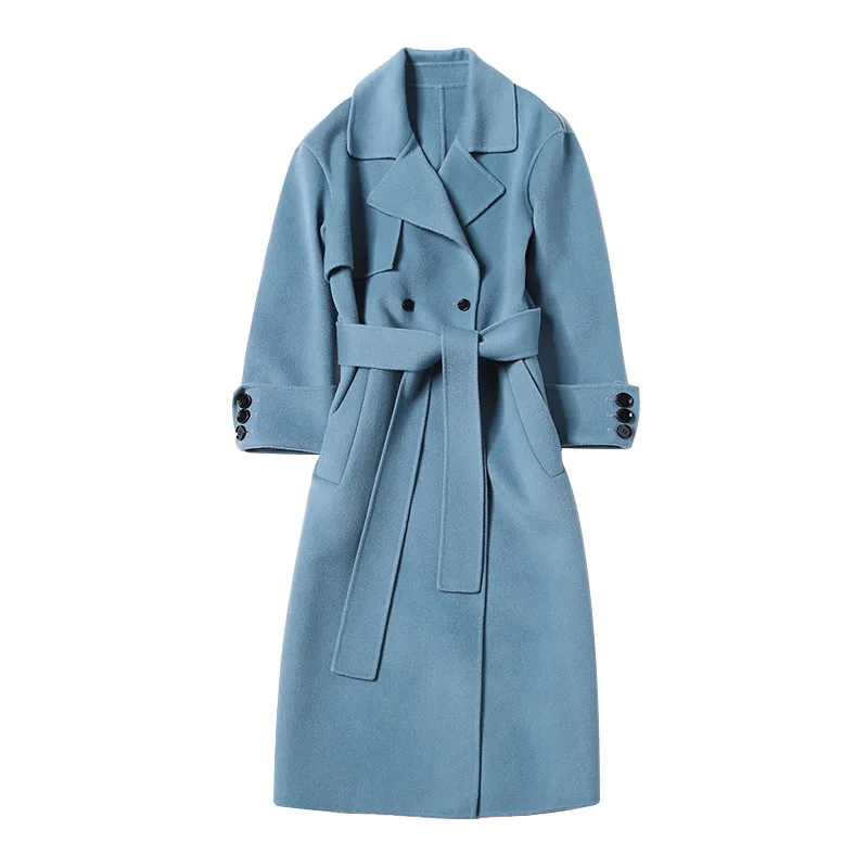 Высококачественное осеннее кашемировое пальто теплое зимнее длинное женское