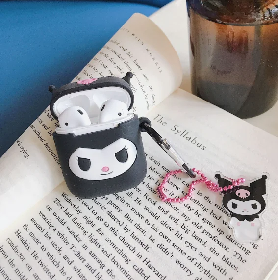 Японская Милая мультяшная гарнитура чехол для AirPods Cinnamoroll Melody Kuromi Buzz Toy беспроводной Bluetooth наушники чехол s с подвеской - Цвет: kuromi