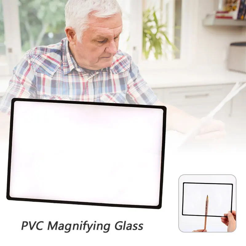 Прозрачная стеклянная линза увеличительное стекло Офисная лупа из ПВХ для