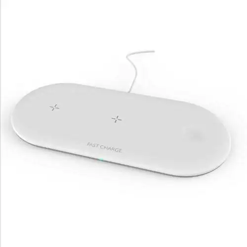 White 10 Вт Быстрая Зарядка Qi Беспроводное зарядное устройство 3 в 1 быстрая зарядка для airpods Apple Watch 1 2 3 4 iPhone 8 X XS - Цвет: White