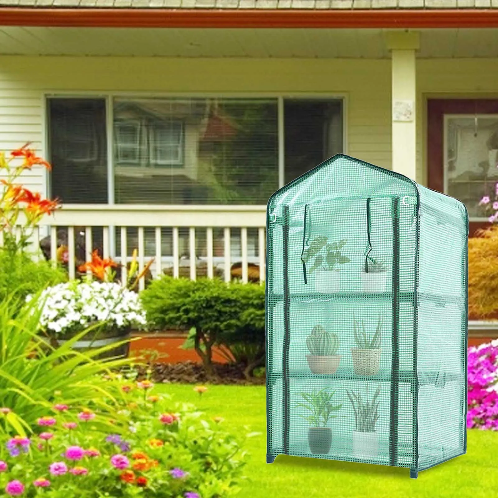 

Four Floors Green Household Plant Greenhouse Mini Garden Warm Room Garden Warm Room 155x69x49CM Greenhouses Dropshipping