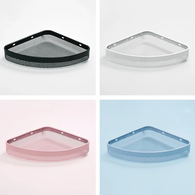 

Bathroom corner storage shelf without perforation, seamless tripod wall hanging for toilet basin