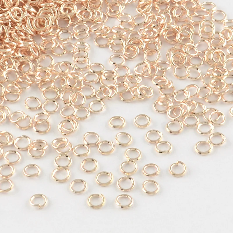 

50 g Iron Close but Unsoldered Jump Rings, Rose Gold, 21 Gauge, 4x0.7mm; Inner Diameter: 2.6mm; about 1000pcs/50g