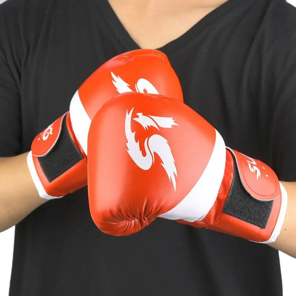 

1 Pair Child Boxing Gloves Kids Training Fighting Gloves Muay Thai Sparring Punching Kickboxing Breathable PU Flame Gloves Mitts