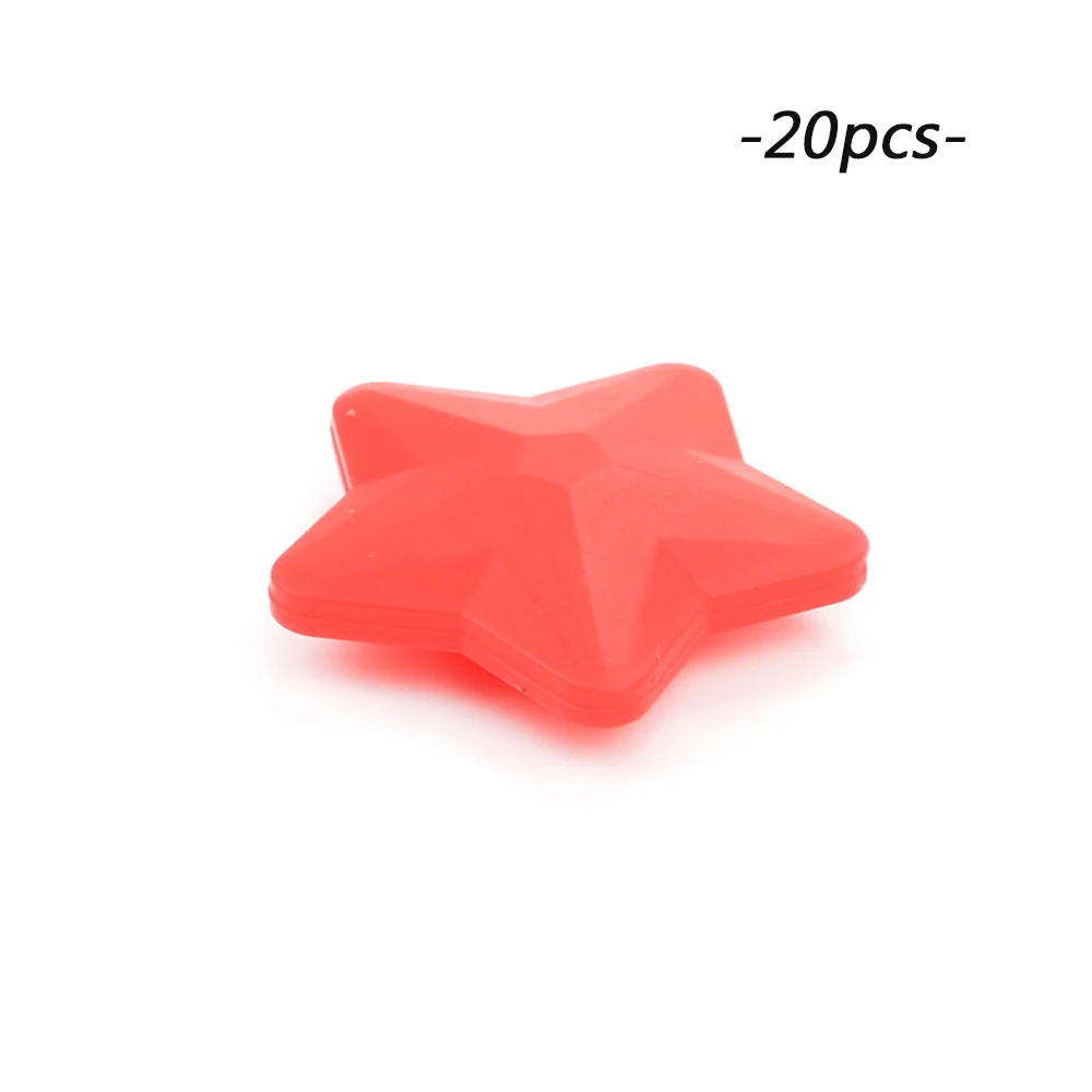 scarlet red LOFCA 20 шт Силиконовые Прорезыватели для зубов, Детские Прорезыватели со звездами, Пищевая силиконовая соска-подвеска, BPA бесплатно, DIY бусины для изготовления ювелирных изделий - Цвет: scarlet red