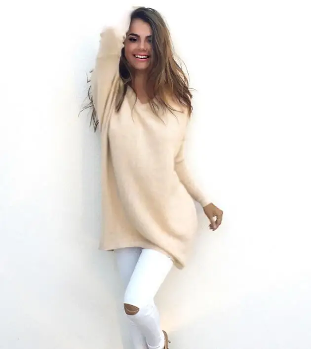 

mens Loose V-neck Long Sleeve Thin Sweater