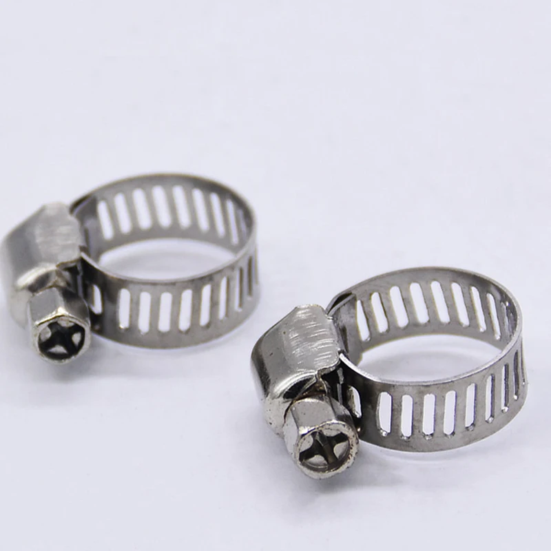 5pcs 6mm-25mm Stainless Steel Mini Fuel Line Pipe Hose Clamp Clip Optional Size for Air Water Silicone | Обустройство дома