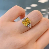 2020 new arrival 100 925 sterling silver citrine created moissanite gemstone womens diamond ring anniversary gift jewelry