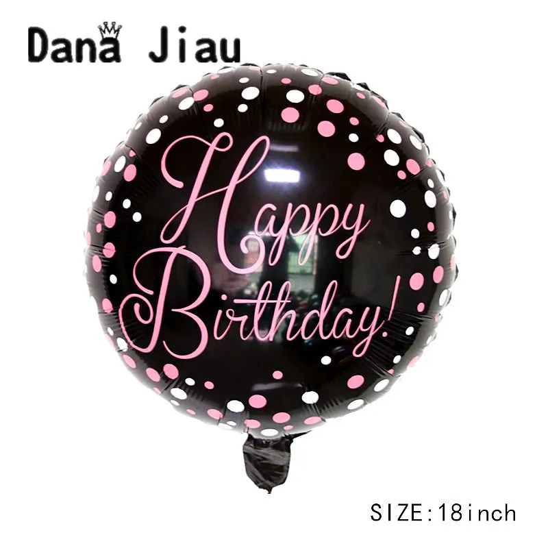 Dana jiau 18 дюймов Размер Черный с днем рождения фольги шары бриллиантовое кольцо вечерние украшения 25 лет макияж Корона мяч поставщик